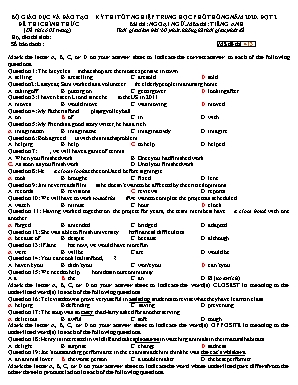 Đề thi Tốt nghiệp Trung học Phổ thông môn Tiếng Anh năm 2020 - Đợt 2 - Mã đề 413